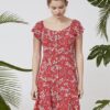vestido-corto-rojo-estampado-floral-escote-mexicano