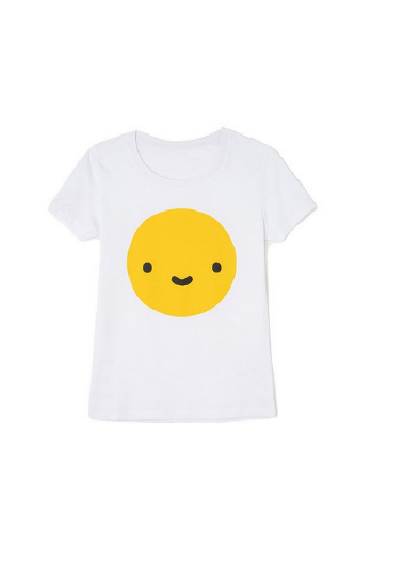 camiseta-mangas-cortas-estampado-smiley-amarillo